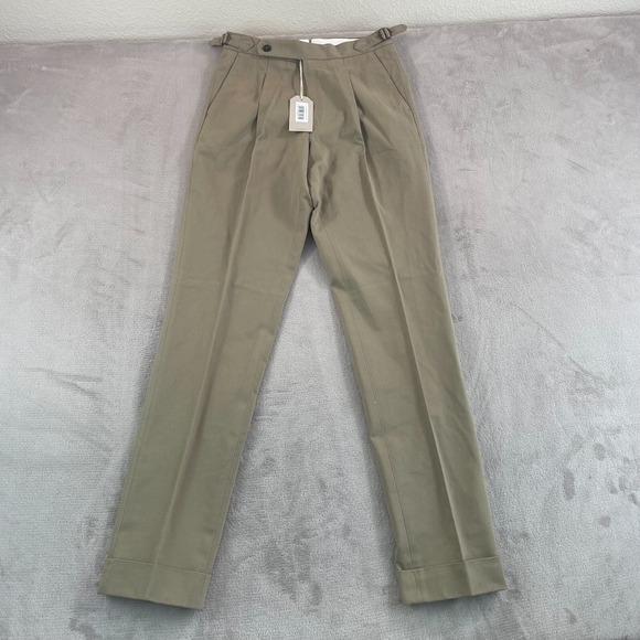 Natalino Single Pleat Brushed Cotton Trousers Men 28Lx34...